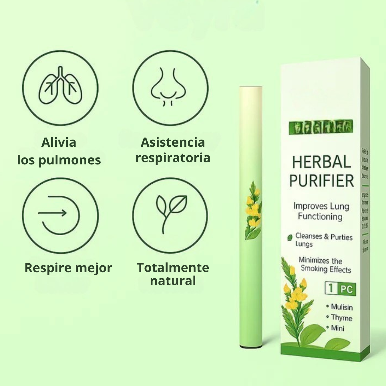 Stick Herbal Relajante: Alivia los pulmones, desintoxica y refresca el aliento