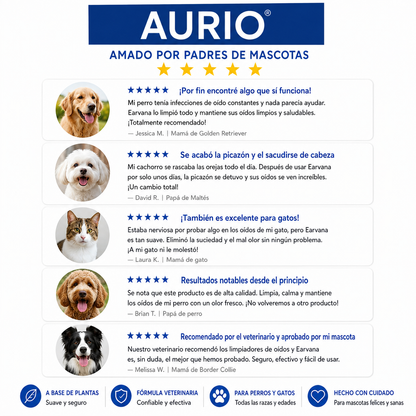 Aurio™ — Limpiador de Oídos para Perros y Gatos | Sin Ardor